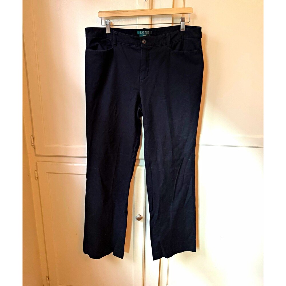 Lauren Ralph Lauren Curvy Women’s 14 Black Stretch Straight-Leg Pants